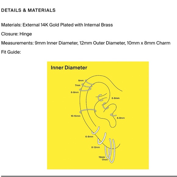 Studs cheese charm huggie dangle earring - Picture 5 of 5